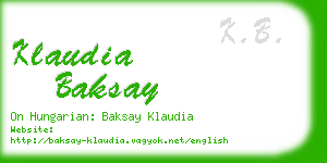 klaudia baksay business card